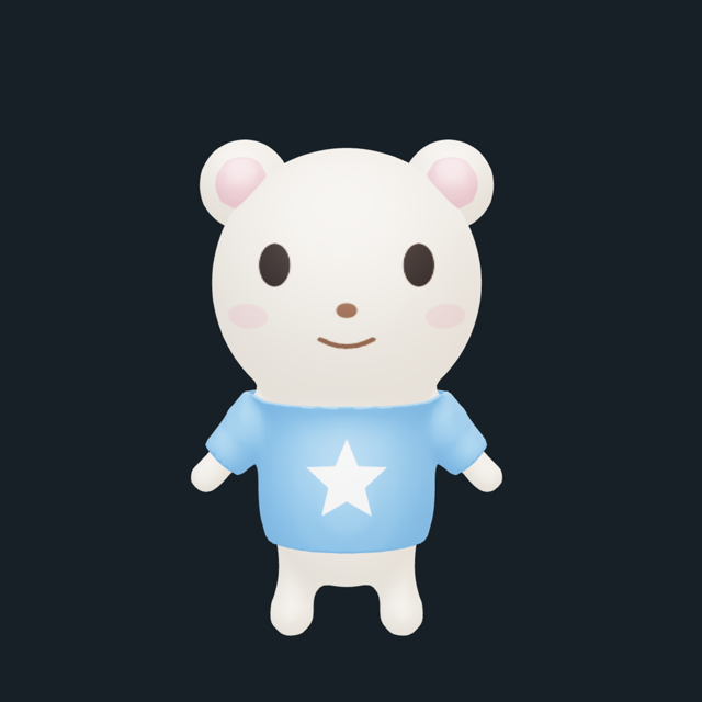 3D mascot example — Bear · star tee