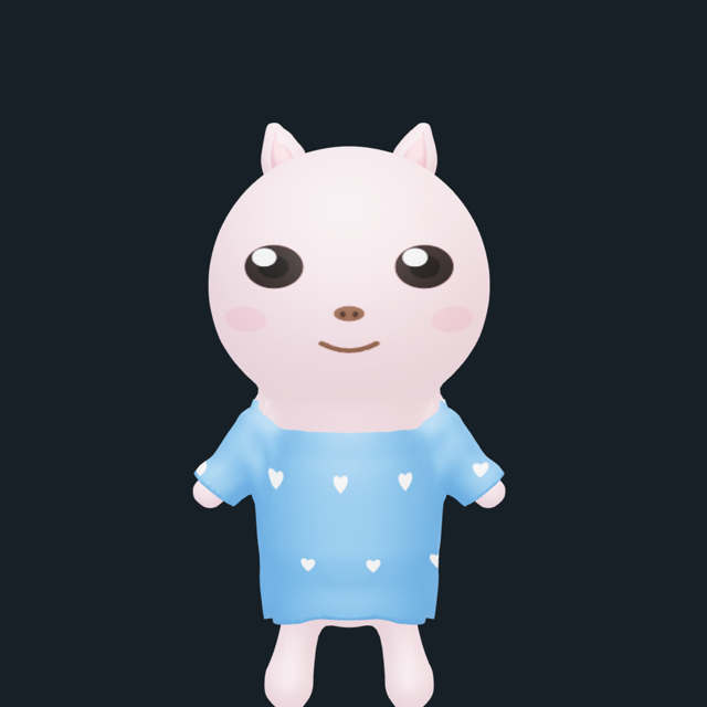 3D mascot example — Pig · hearts hoodie