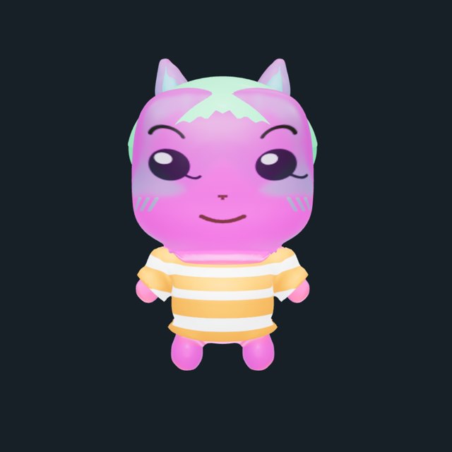 3D mascot example — One Randomize click · stripes